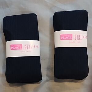 The Children's Place Black Tights for Girls, 2 Packs